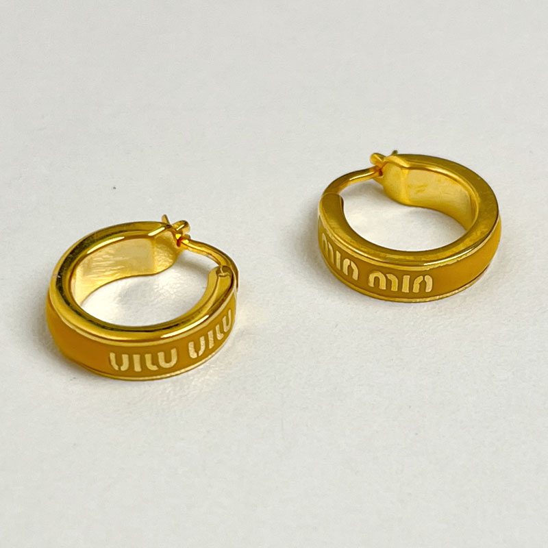 Red Enamel Drip Glaze 'M' Circle Earrings - Light Luxury High-End Unique Ear Hoops for Trendy Fashion Lovers Red Enamel Drip Glaze 'M' Circle Earrings - Light Luxury High-End Unique Ear Hoops for Trendy Fashion Lovers