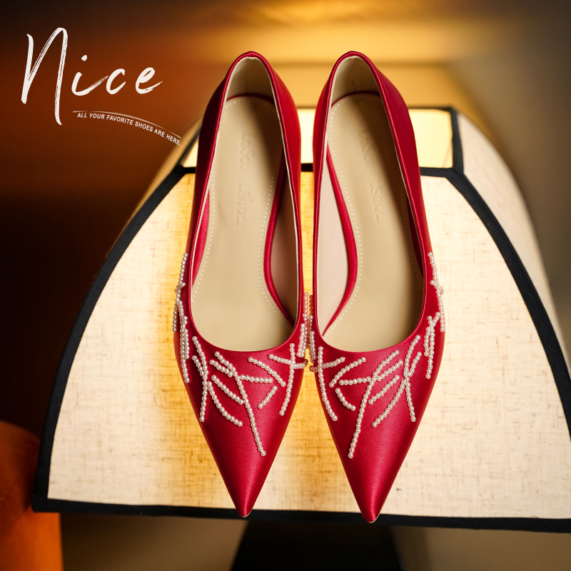 Red High Heels for Bride - Stunning Chinese Style Xiuhe Wedding Shoes, Comfortable Two-in-One Design, High-End Feel Red High Heels for Bride - Stunning Chinese Style Xiuhe Wedding Shoes, Comfortable Two-in-One Design, High-End Feel