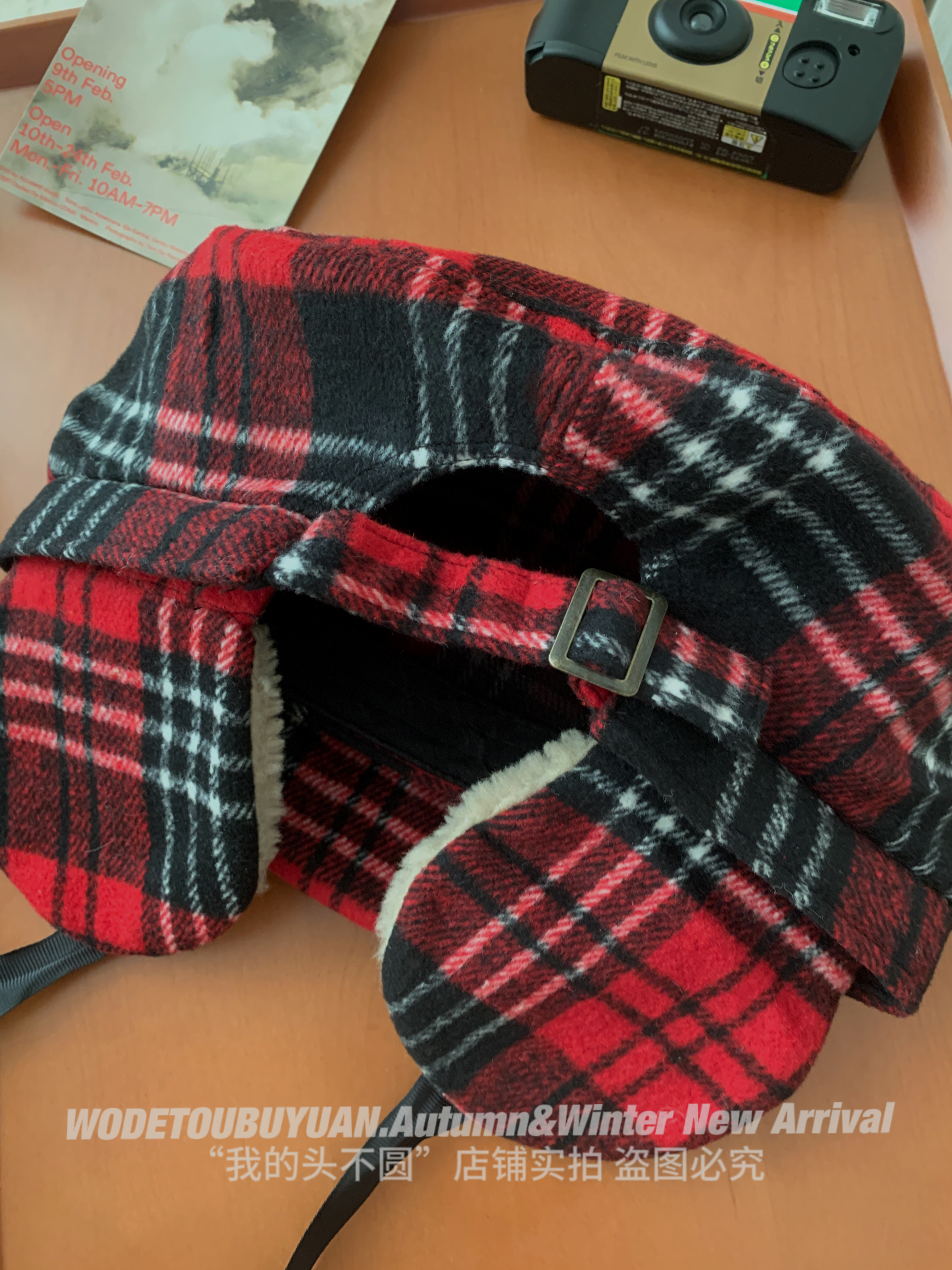 Red Plaid Beret Hat for Women - Versatile Painter's Hat for Autumn & Winter, Face-Flattering Style, Trendy Fashion Accessory