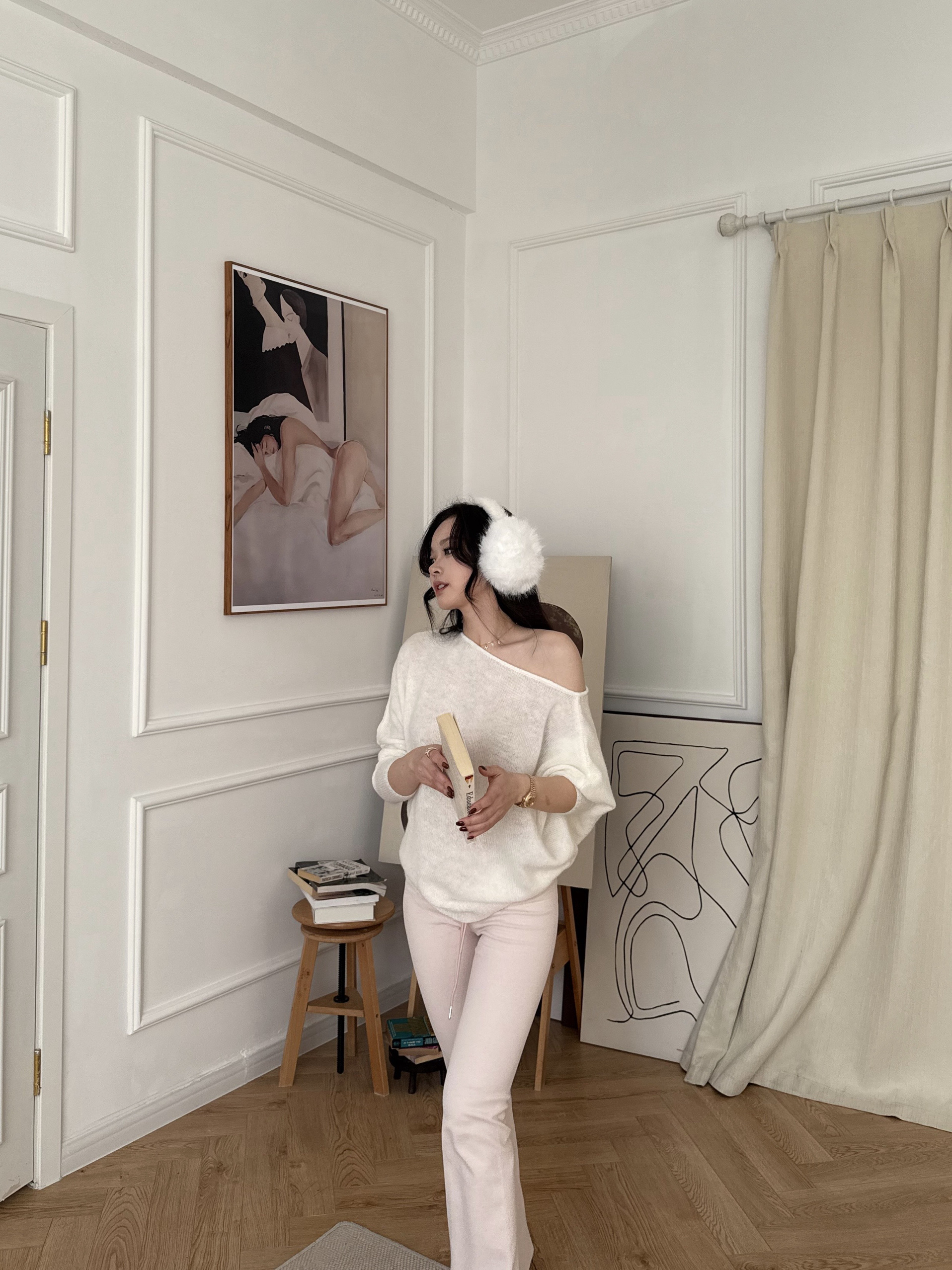 Red Rose and White Jasmine Mohair Sweater - Two-Color Floral Knit Top for a Bright and Beautiful Look, Perfect for Y2K Style Red Rose and White Jasmine Mohair Sweater - Two-Color Floral Knit Top for a Bright and Beautiful Look, Perfect for Y2K Style