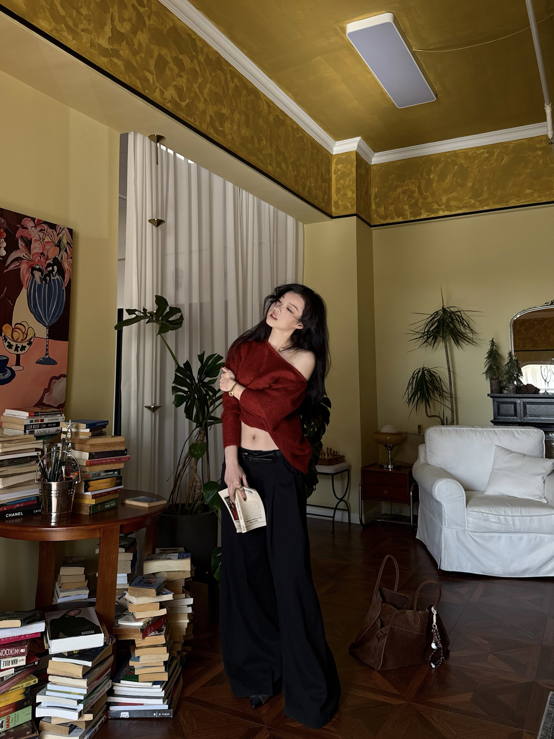 Red Rose and White Jasmine Mohair Sweater - Two-Color Floral Knit Top for a Bright and Beautiful Look, Perfect for Y2K Style Red Rose and White Jasmine Mohair Sweater - Two-Color Floral Knit Top for a Bright and Beautiful Look, Perfect for Y2K Style