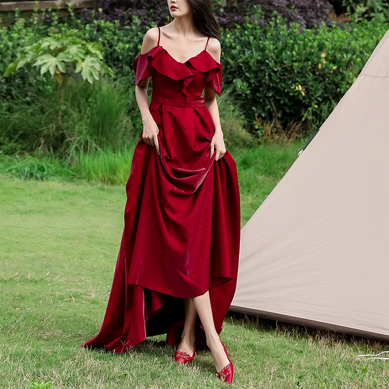 Red Wedding Shoes for Bride, Two-in-One Flat Low-Heeled Design, 2025 Style Xiuhe Dress, Plus Size High-End Feel Red Wedding Shoes for Bride, Two-in-One Flat Low-Heeled Design, 2025 Style Xiuhe Dress, Plus Size High-End Feel