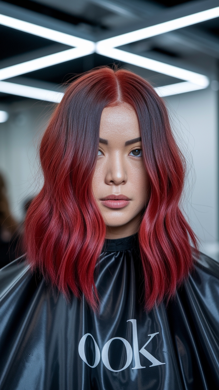 red hair on black hair