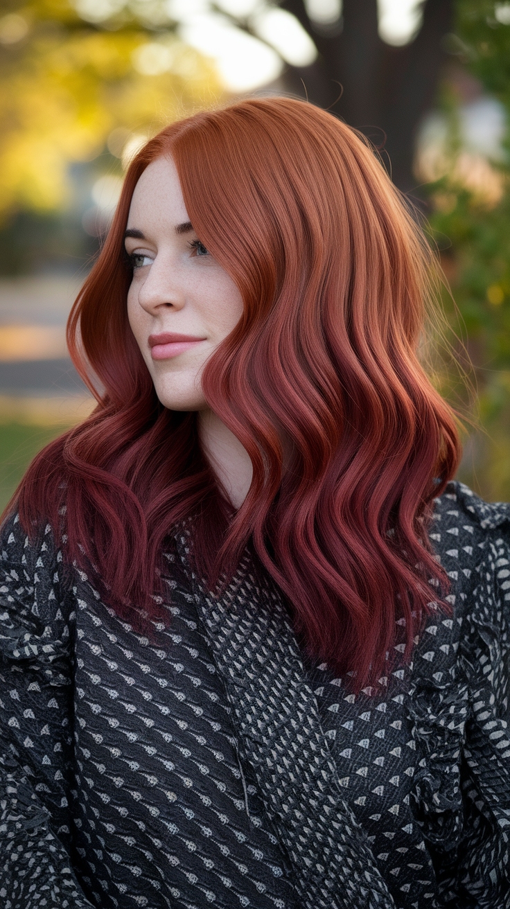 red hair on brown hair outfit idea