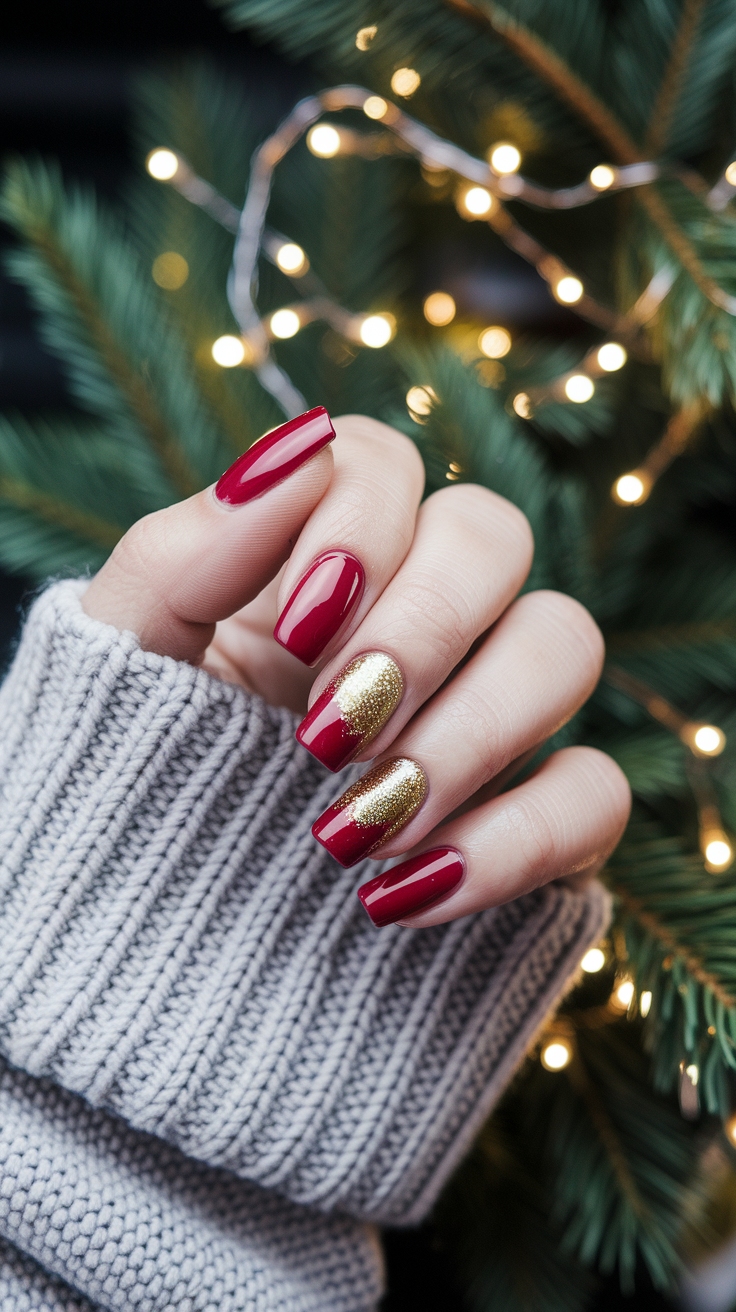 red holiday nail designs