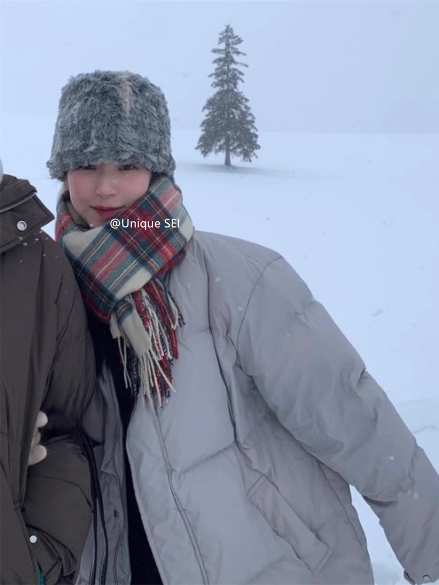 Retro Academy Cream Khaki Plaid Scarf with Tassels - Warm Versatile Winter Accessory, Influencer Style Retro Academy Cream Khaki Plaid Scarf with Tassels - Warm Versatile Winter Accessory, Influencer Style