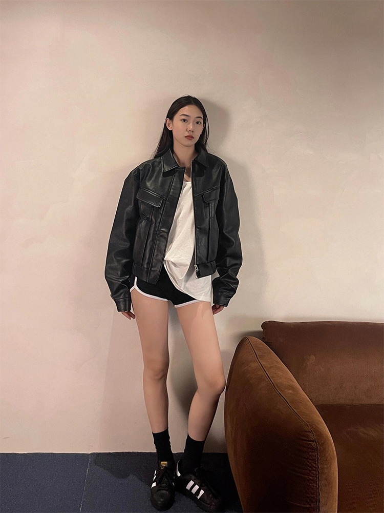 Retro American Motorcycle PU Leather Jacket - Eccentric Slim-Fit Short Coat for Autumn Style