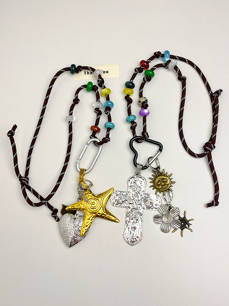 Retro Beaded Heart Cross Pendant Long Necklace for Women - Sweet Cool Sweater Chain, Y2K Style Jewelry 2025 Retro Beaded Heart Cross Pendant Long Necklace for Women - Sweet Cool Sweater Chain, Y2K Style Jewelry 2025