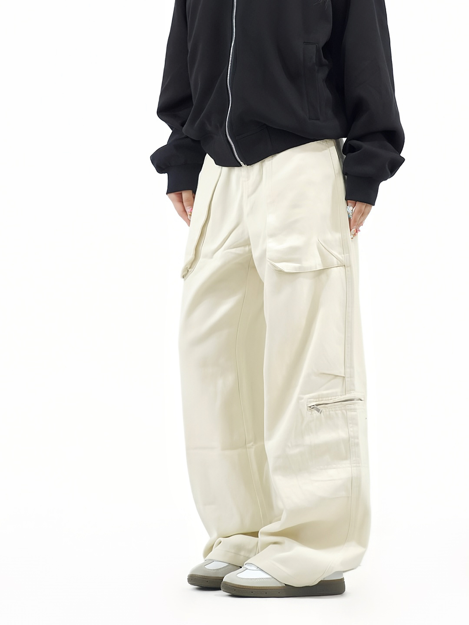 Retro Big Pocket Zipper Wide-Leg Work Pants for Men and Women - Casual Versatile Draped Long Trousers, Y2K Style Retro Big Pocket Zipper Wide-Leg Work Pants for Men and Women - Casual Versatile Draped Long Trousers, Y2K Style