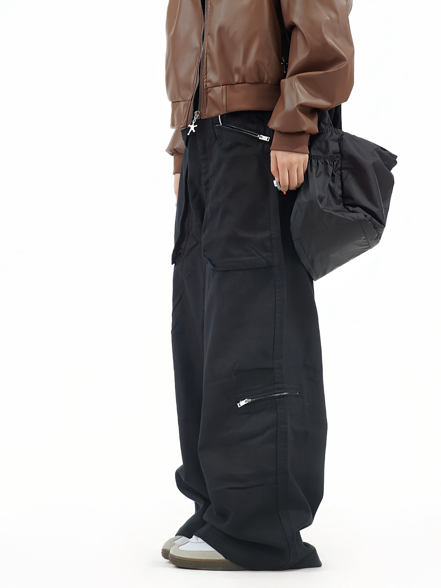 Retro Big Pocket Zipper Wide-Leg Work Pants for Men and Women - Casual Versatile Draped Long Trousers, Y2K Style Retro Big Pocket Zipper Wide-Leg Work Pants for Men and Women - Casual Versatile Draped Long Trousers, Y2K Style