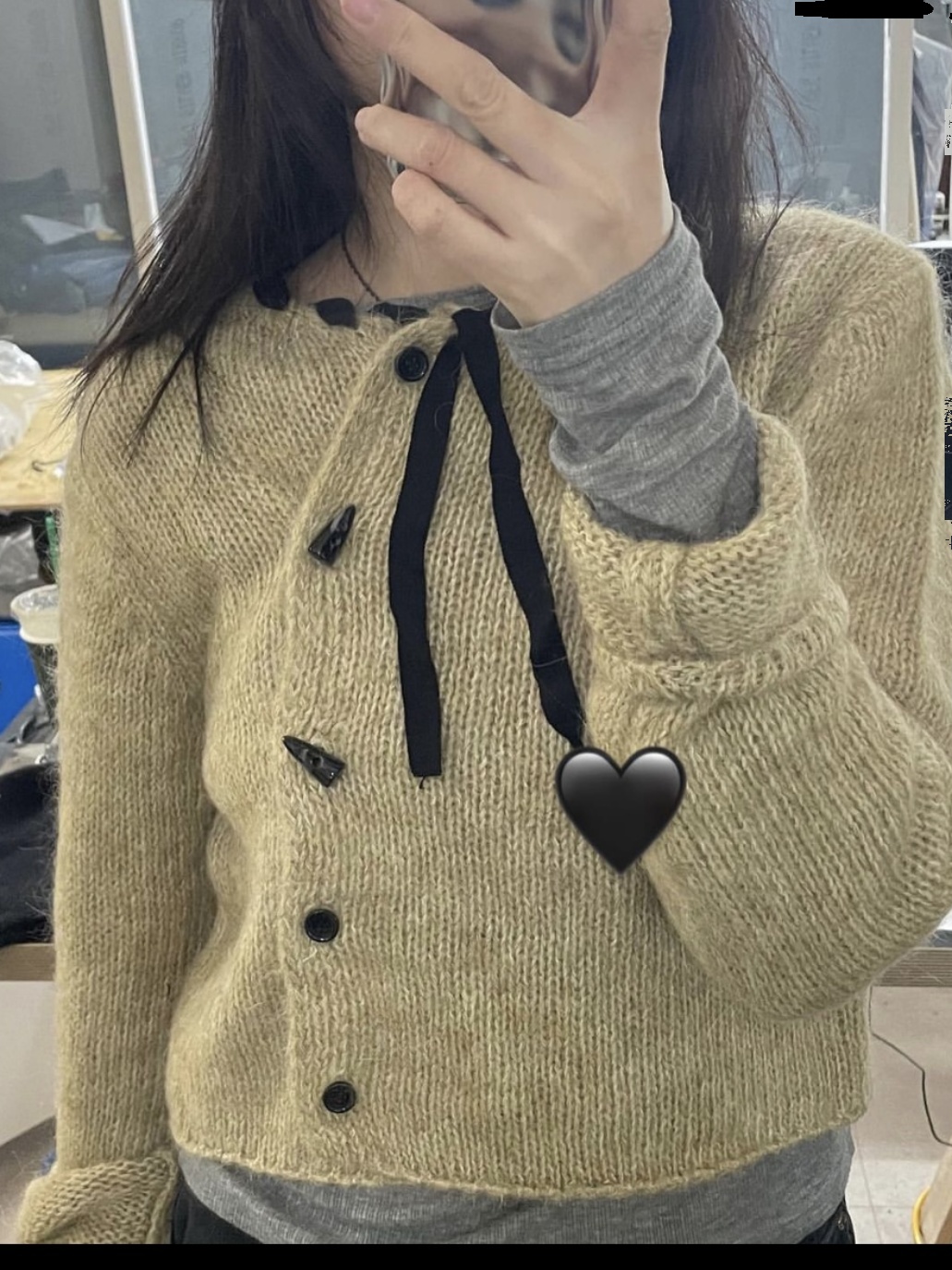 Retro Black Knitted Cardigan with Ribbon Toggle - Unique Street Style for Autumn and Winter Fashion