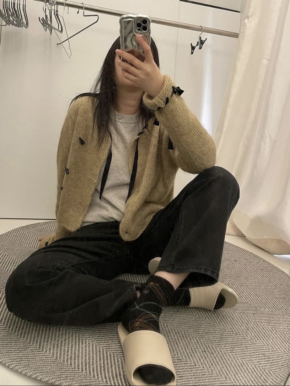 Retro Black Knitted Cardigan with Ribbon Toggle - Unique Street Style for Autumn and Winter Fashion Retro Black Knitted Cardigan with Ribbon Toggle - Unique Street Style for Autumn and Winter Fashion