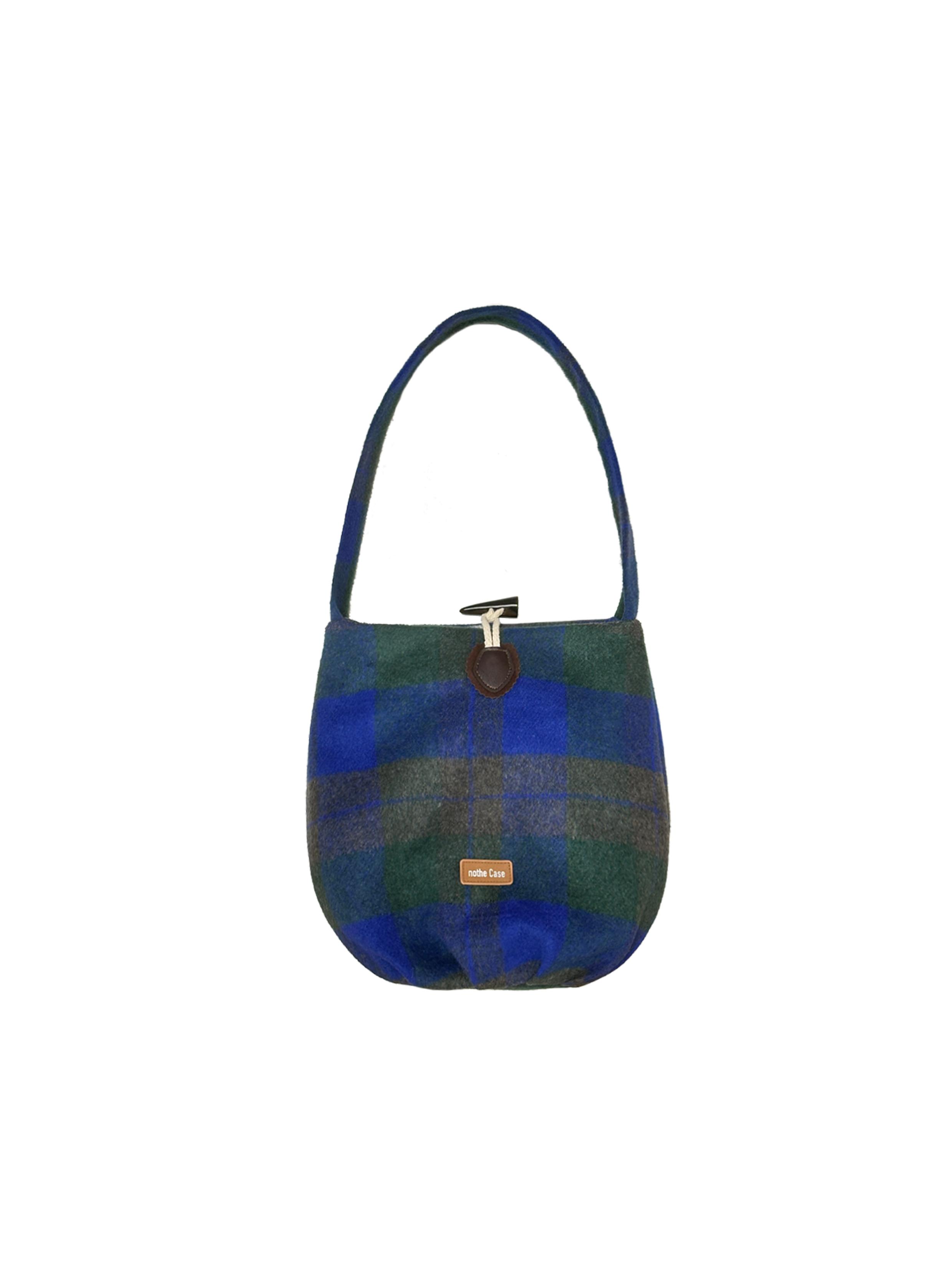 Retro Blue-Green Plaid Pumpkin Bag - Cute Woolen Shoulder Bag for Y2K Style Enthusiasts Retro Blue-Green Plaid Pumpkin Bag - Cute Woolen Shoulder Bag for Y2K Style Enthusiasts