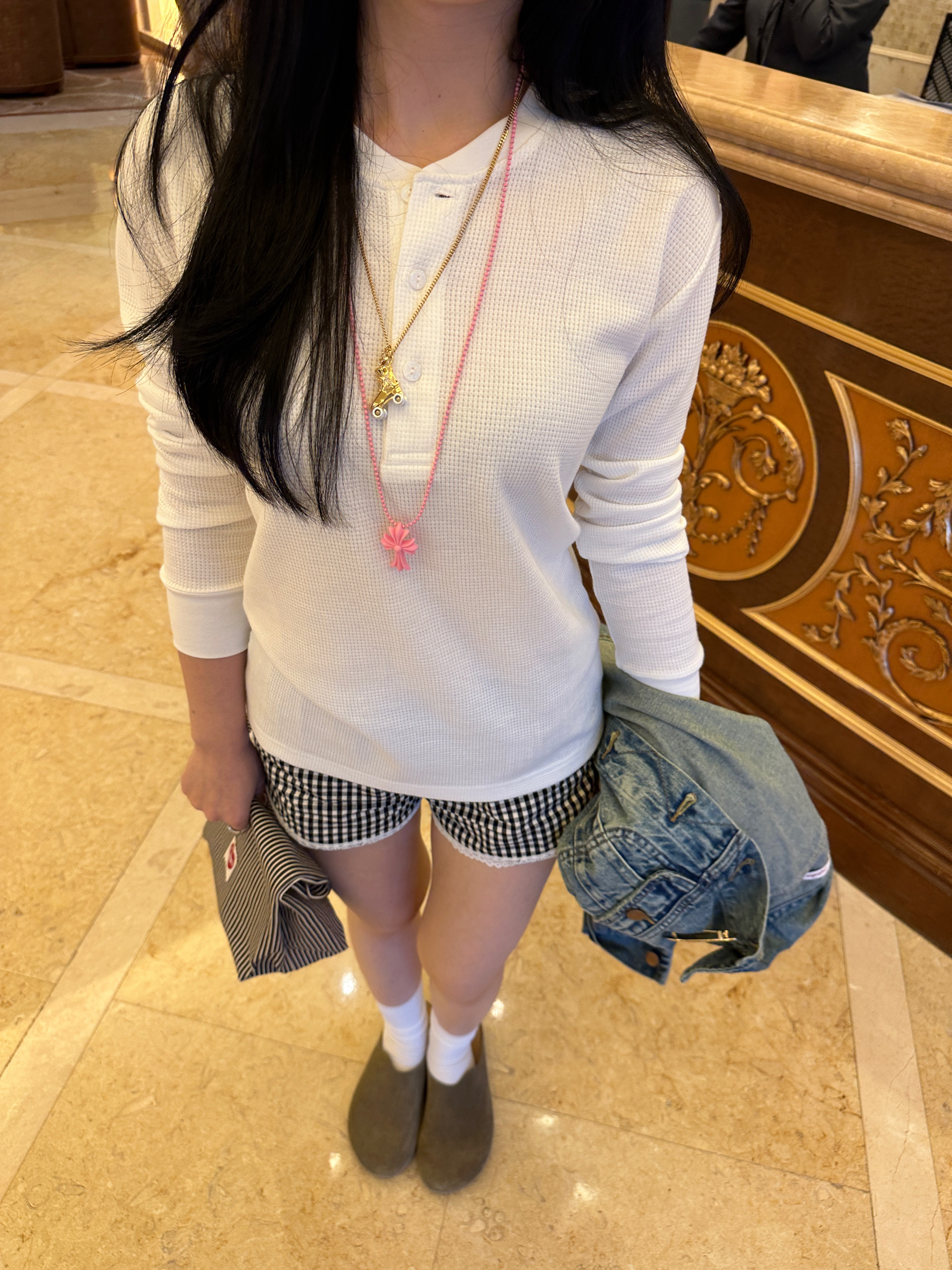 Retro Casual Loose Waffle Long-Sleeve Shirt - Essential Layering Piece for 90s and Y2K Style