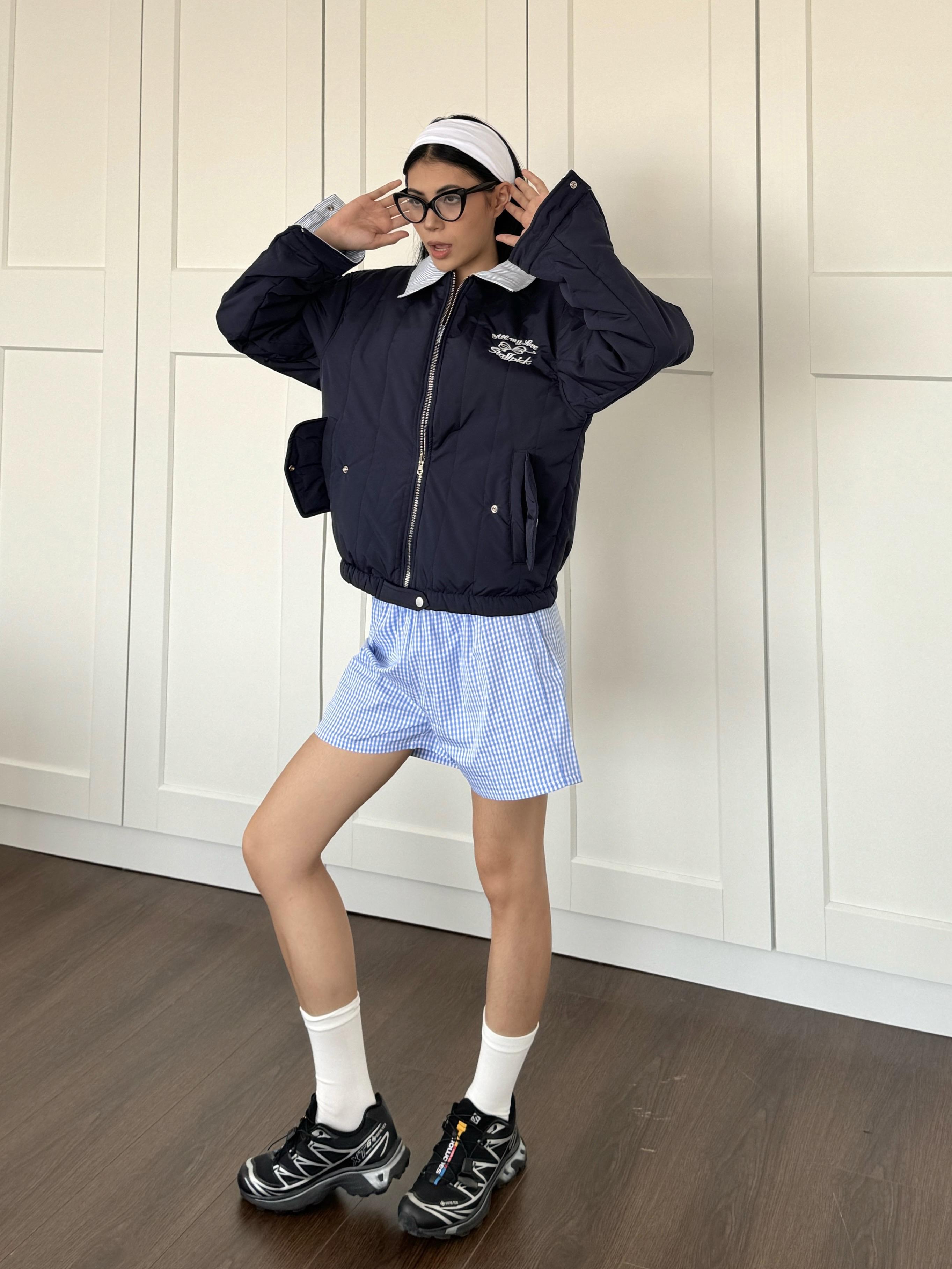 Retro College Striped Reversible Cotton Jacket - Loose Warm Short Coat in American Style for 90s Vintage Fashion Retro College Striped Reversible Cotton Jacket - Loose Warm Short Coat in American Style for 90s Vintage Fashion