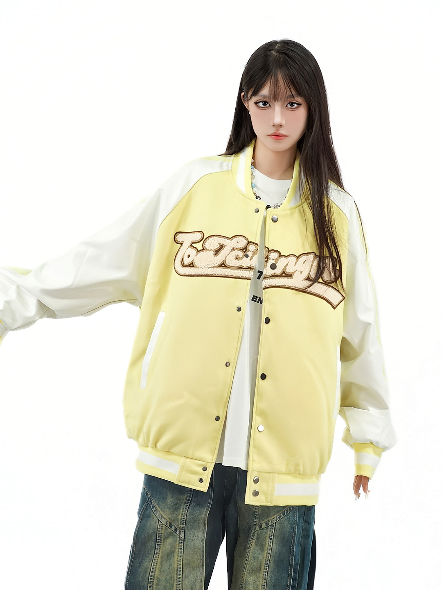 Retro Color-Blocked Striped Baseball Jacket for Men and Women - Loose Fit, American Style, Trendy Autumn Outerwear Retro Color-Blocked Striped Baseball Jacket for Men and Women - Loose Fit, American Style, Trendy Autumn Outerwear