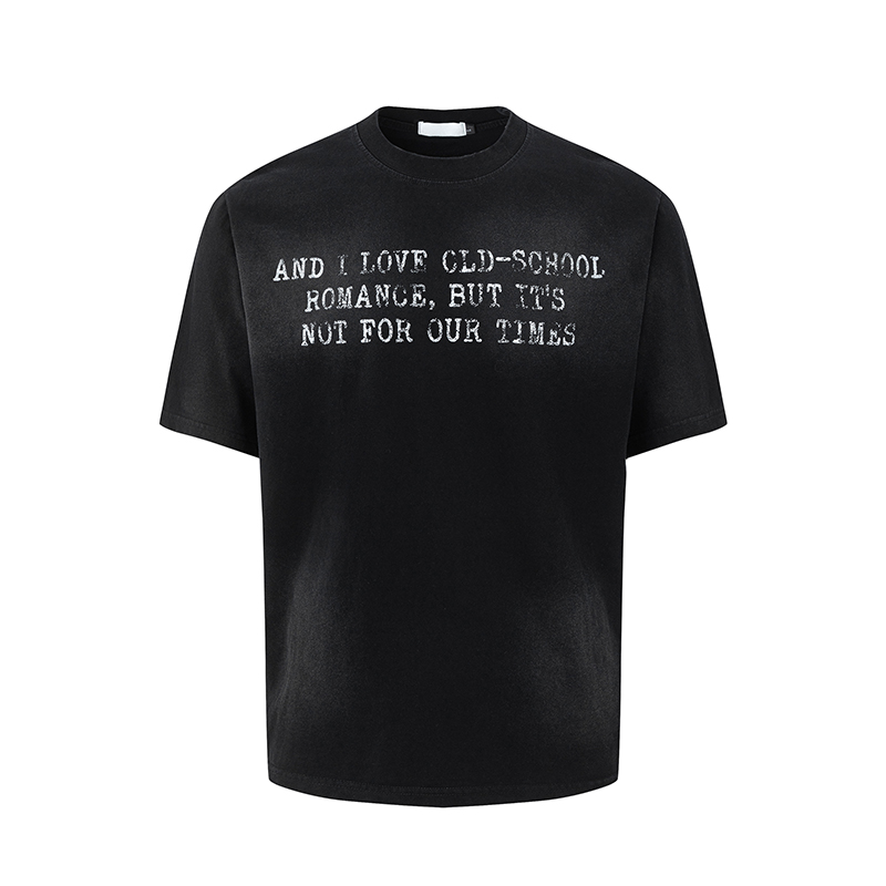 Retro Distressed Letter Slogan Short Sleeve T-Shirt - American Wasteland Style Cool Loose Top for Summer Fashion Retro Distressed Letter Slogan Short Sleeve T-Shirt - American Wasteland Style Cool Loose Top for Summer Fashion