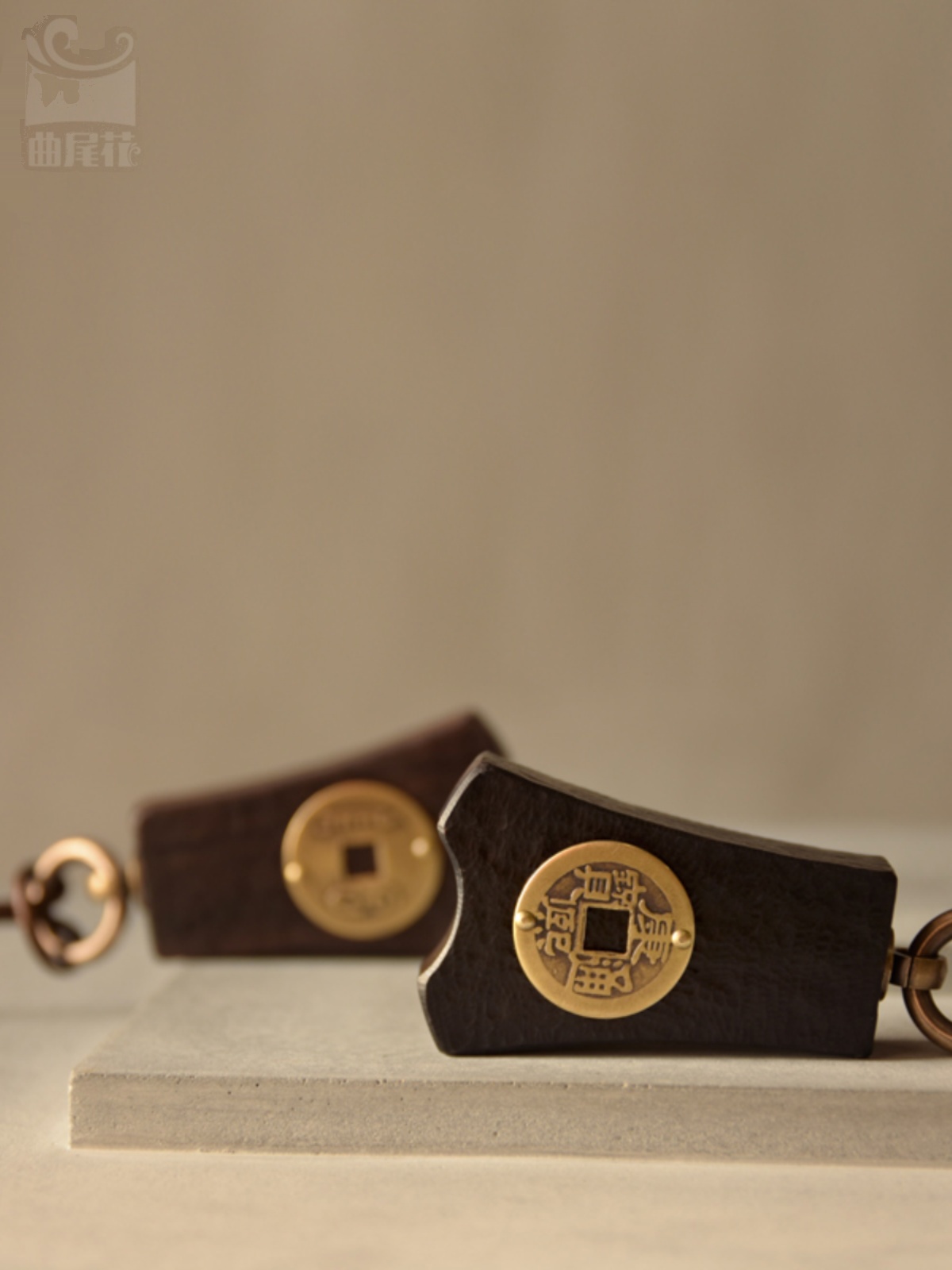 Retro Ebony Wood Coin Pendant Necklace for Men â€“ Minimalist Chinese Style National Trend Accessory