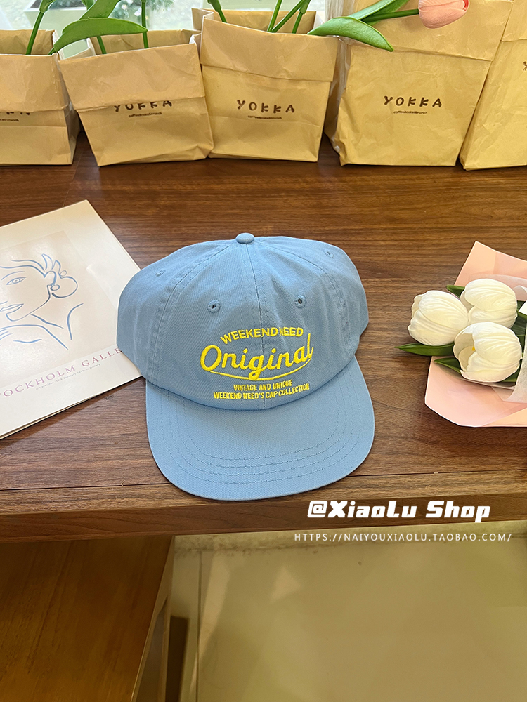 Retro Flat-Brim Blue Embroidered Baseball Cap for Women and Men - 2025 American Style Fashion Accessory Retro Flat-Brim Blue Embroidered Baseball Cap for Women and Men - 2025 American Style Fashion Accessory