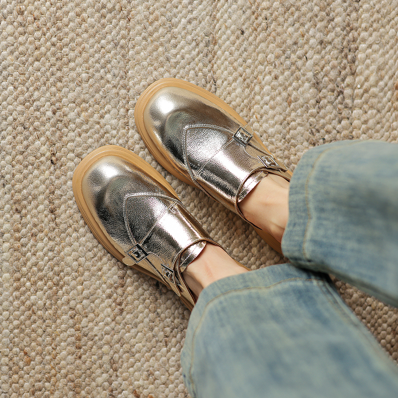 Retro Genuine Leather Open-Toe Half Slippers for Women - Summer Chunky Heel Slip-On Mules Sandals with Thick Sole