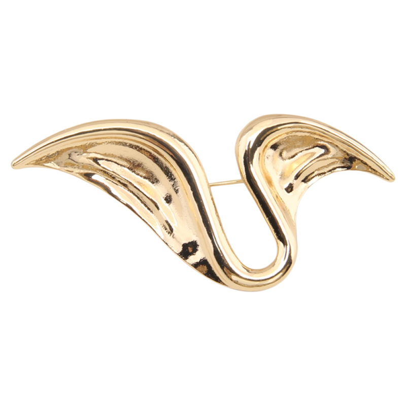 Retro Glossy Metal Ribbon Brooch for Women - High-End Exquisite Suit Pin, Fashionable Corsage Accessory Retro Glossy Metal Ribbon Brooch for Women - High-End Exquisite Suit Pin, Fashionable Corsage Accessory