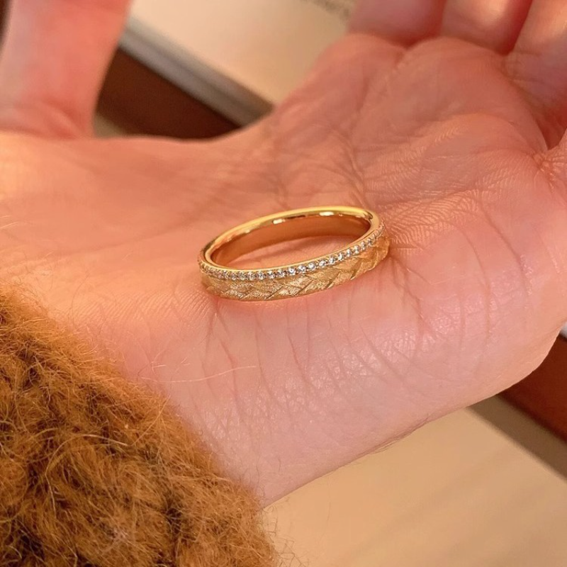 Retro Gold Brushed Wheat Ear Leaf Ring for Women - Unique High-End Finger Ring for Index Finger, 2025 Trendy Fashion Accessory Retro Gold Brushed Wheat Ear Leaf Ring for Women - Unique High-End Finger Ring for Index Finger, 2025 Trendy Fashion Accessory