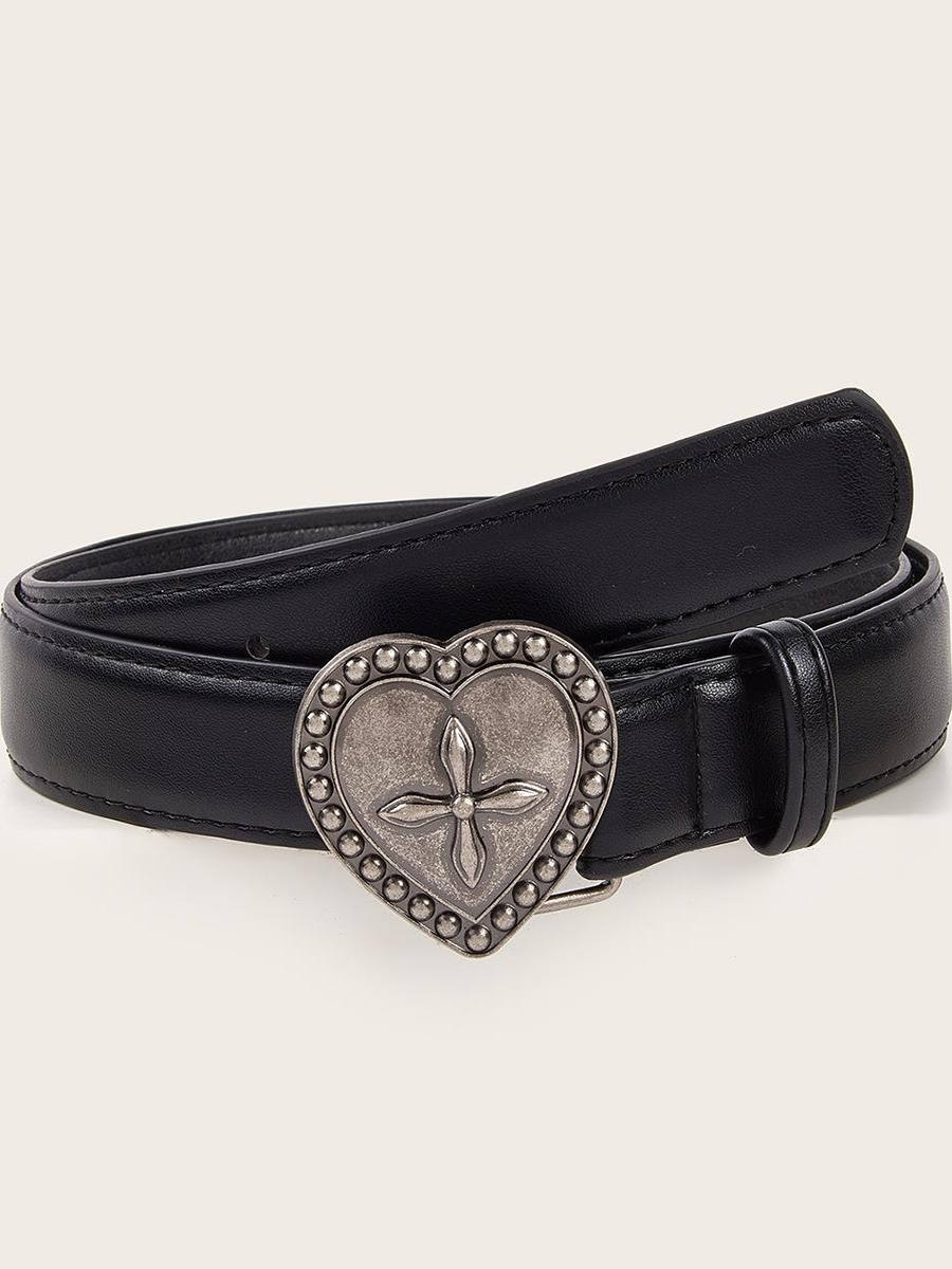 Retro Heart Button Waist Belt for Women - Versatile Decorative Jeans Belt, Simple Style for 90s and Y2K Fashion Retro Heart Button Waist Belt for Women - Versatile Decorative Jeans Belt, Simple Style for 90s and Y2K Fashion