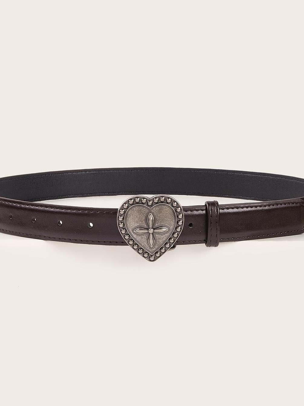 Retro Heart Button Waist Belt for Women - Versatile Decorative Jeans Belt, Simple Style for 90s and Y2K Fashion Retro Heart Button Waist Belt for Women - Versatile Decorative Jeans Belt, Simple Style for 90s and Y2K Fashion