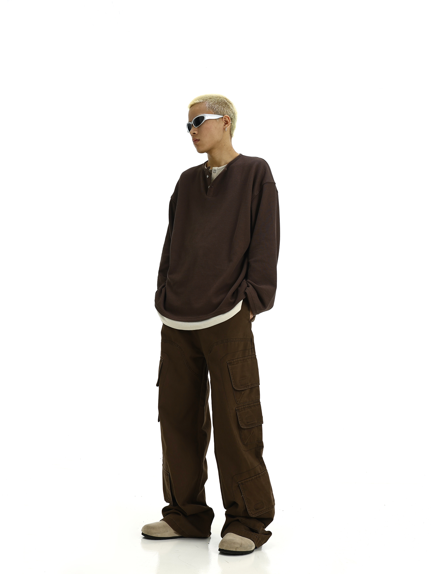 Retro High-End Men's Sweatshirt, Faux Two-Piece Long Sleeve Streetwear Top, Stylish Loose Fit Fashion Tee Retro High-End Men's Sweatshirt, Faux Two-Piece Long Sleeve Streetwear Top, Stylish Loose Fit Fashion Tee