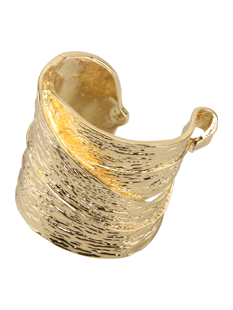 Retro High-End Open Cuff Bracelet for Women - Exaggerated 3D Textured Gold Design, Irregular Heavy-Duty Style Retro High-End Open Cuff Bracelet for Women - Exaggerated 3D Textured Gold Design, Irregular Heavy-Duty Style