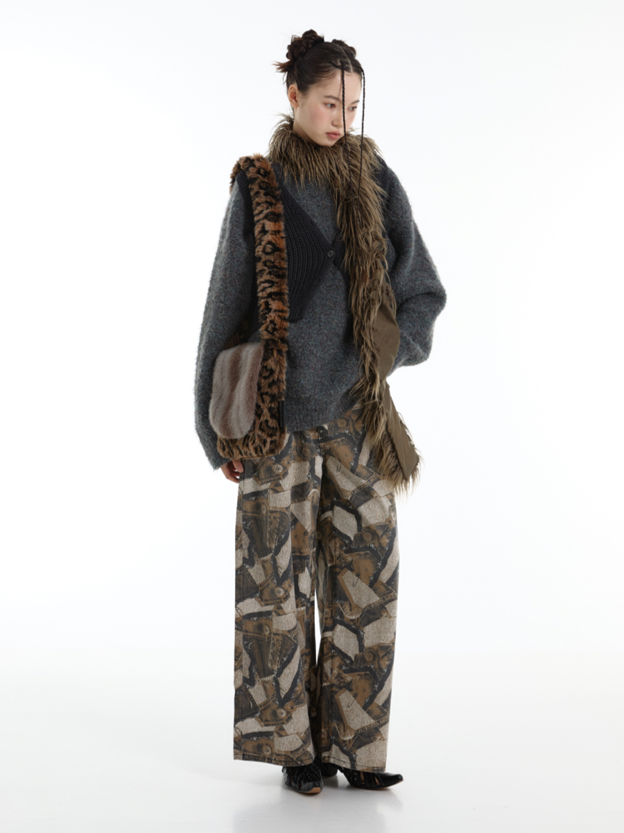 Retro Leopard Print Color Block Soft Fur Small Square Bag for Phones - Trendy 90s Inspired Accessory Retro Leopard Print Color Block Soft Fur Small Square Bag for Phones - Trendy 90s Inspired Accessory