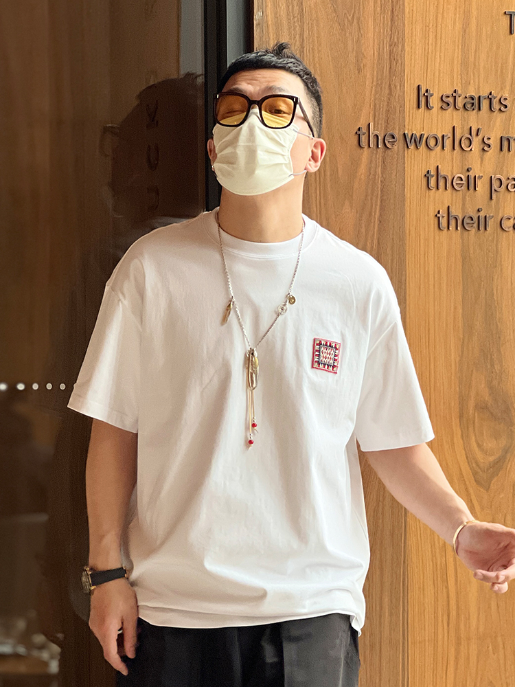 Retro National Style Printed Loose Fit Summer T-Shirt - Trendy Embroidered Casual Men's Short Sleeve Top Retro National Style Printed Loose Fit Summer T-Shirt - Trendy Embroidered Casual Men's Short Sleeve Top