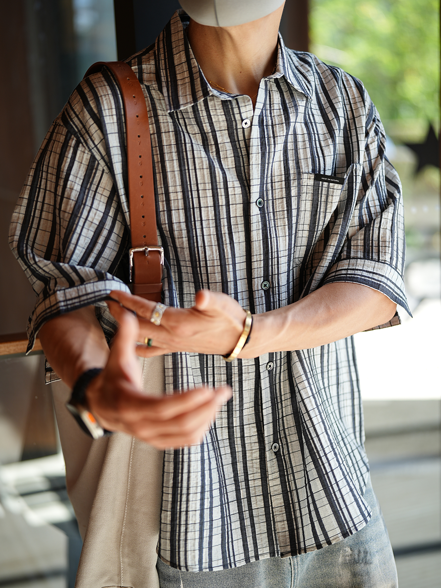 Retro Patchwork Color-Blocking Short-Sleeve Polo Shirt for Men - Trendy Summer Striped Design, Y2K Inspired Retro Patchwork Color-Blocking Short-Sleeve Polo Shirt for Men - Trendy Summer Striped Design, Y2K Inspired