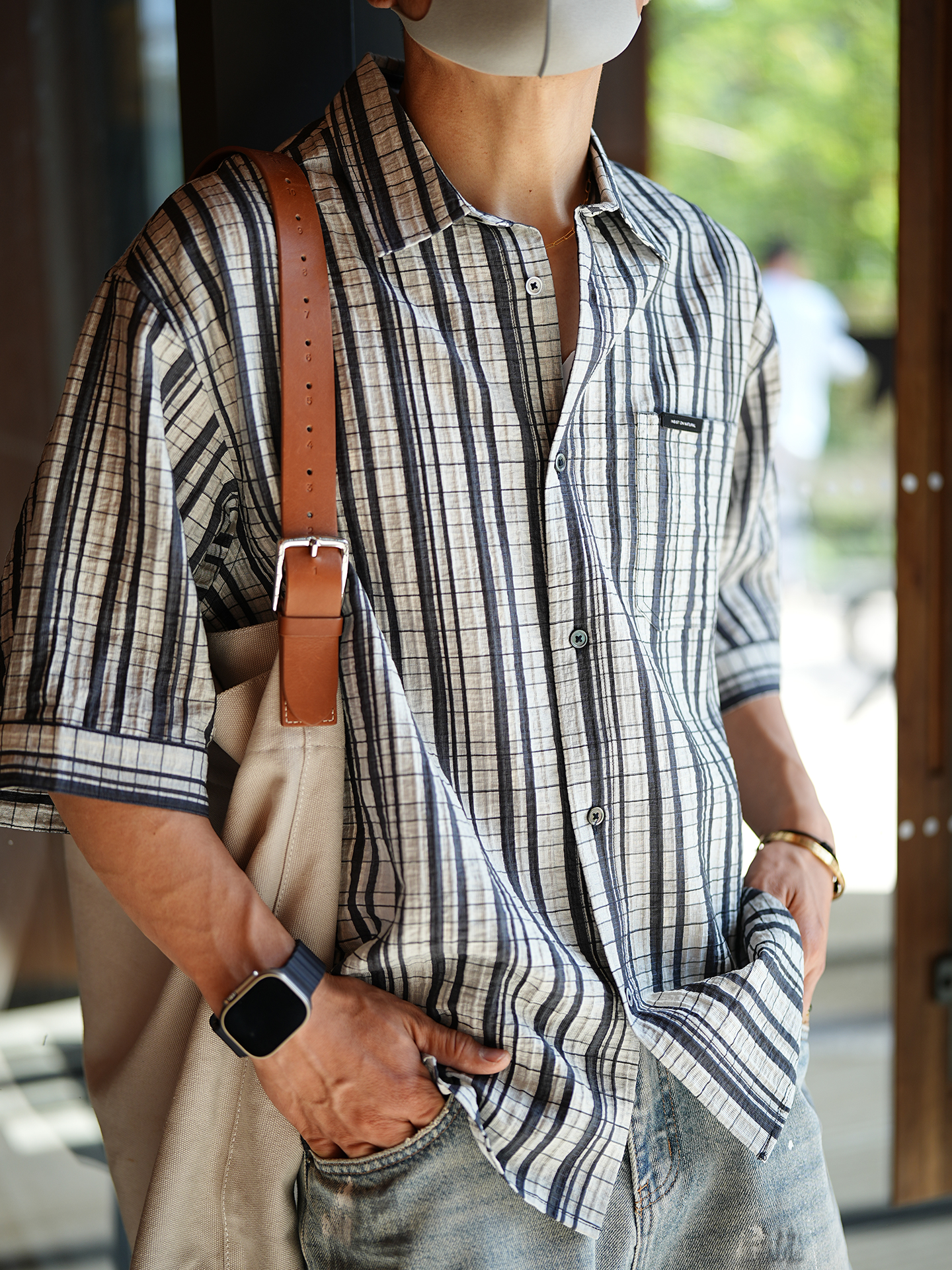 Retro Patchwork Color-Blocking Short-Sleeve Polo Shirt for Men - Trendy Summer Striped Design, Y2K Inspired Retro Patchwork Color-Blocking Short-Sleeve Polo Shirt for Men - Trendy Summer Striped Design, Y2K Inspired