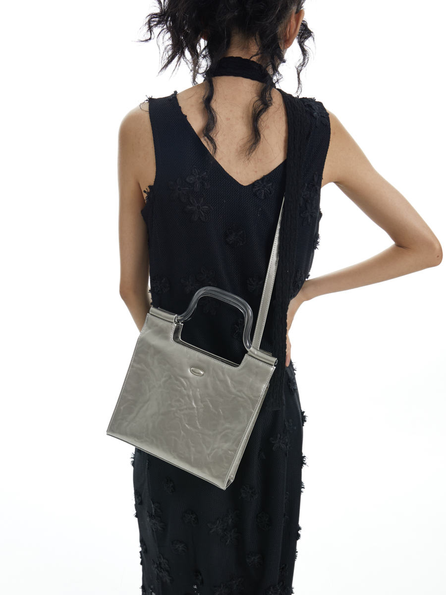 Retro Pleated Cowhide Handheld Crossbody Square Bag - Small Killer Bag in Y2K Style Retro Pleated Cowhide Handheld Crossbody Square Bag - Small Killer Bag in Y2K Style