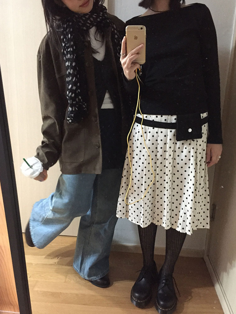 Retro Polka Dot Pleated Black and White Scarf - Cotton Linen Blend, Versatile Autumn Winter Accessory, High-End Korean Style Retro Polka Dot Pleated Black and White Scarf - Cotton Linen Blend, Versatile Autumn Winter Accessory, High-End Korean Style