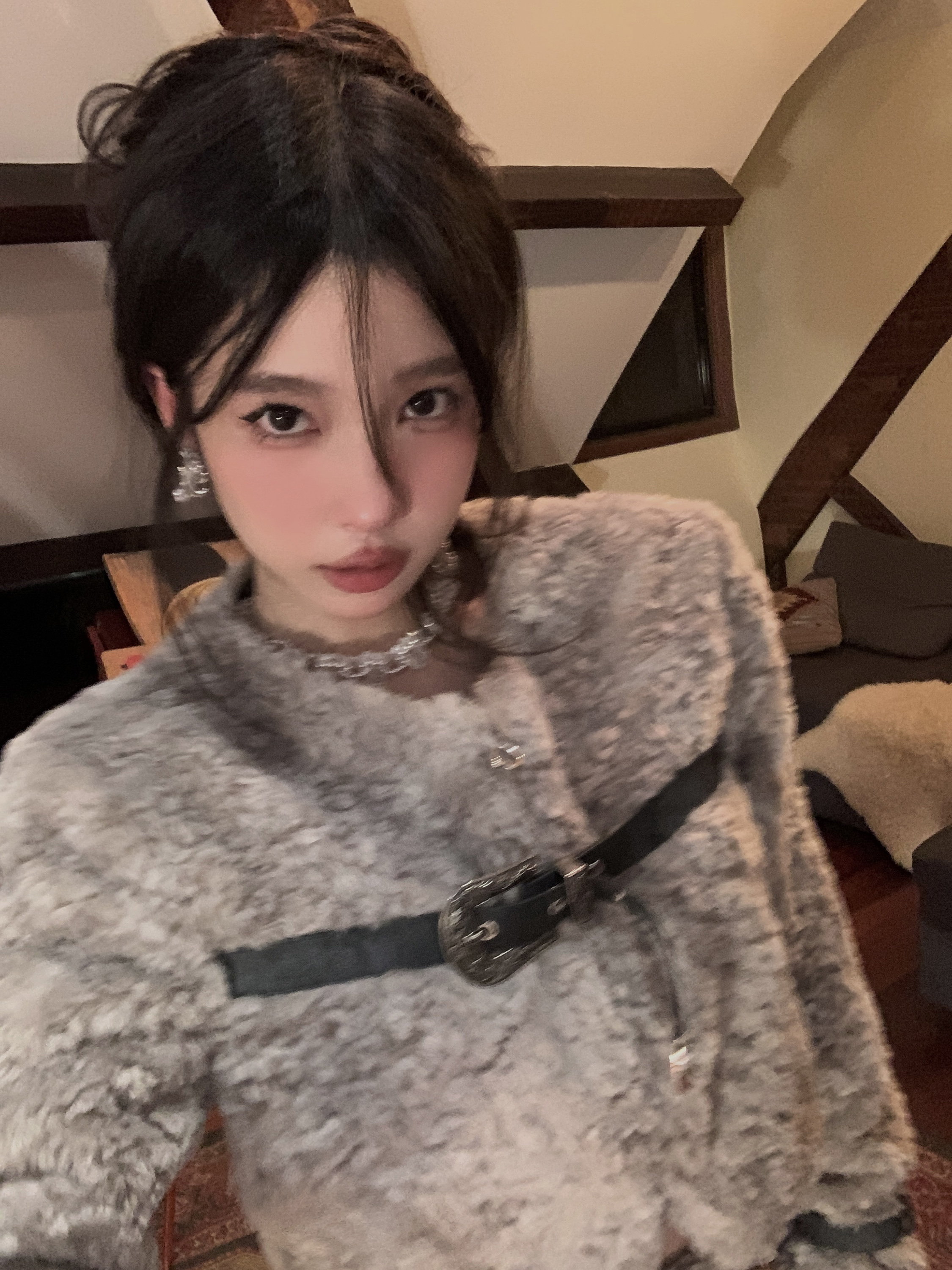 Retro Sheep Girl Fur Coat and High Waist A-Line Skirt Two-Piece Set - Square Style Fashion for Y2K and 90s Aesthetic Retro Sheep Girl Fur Coat and High Waist A-Line Skirt Two-Piece Set - Square Style Fashion for Y2K and 90s Aesthetic