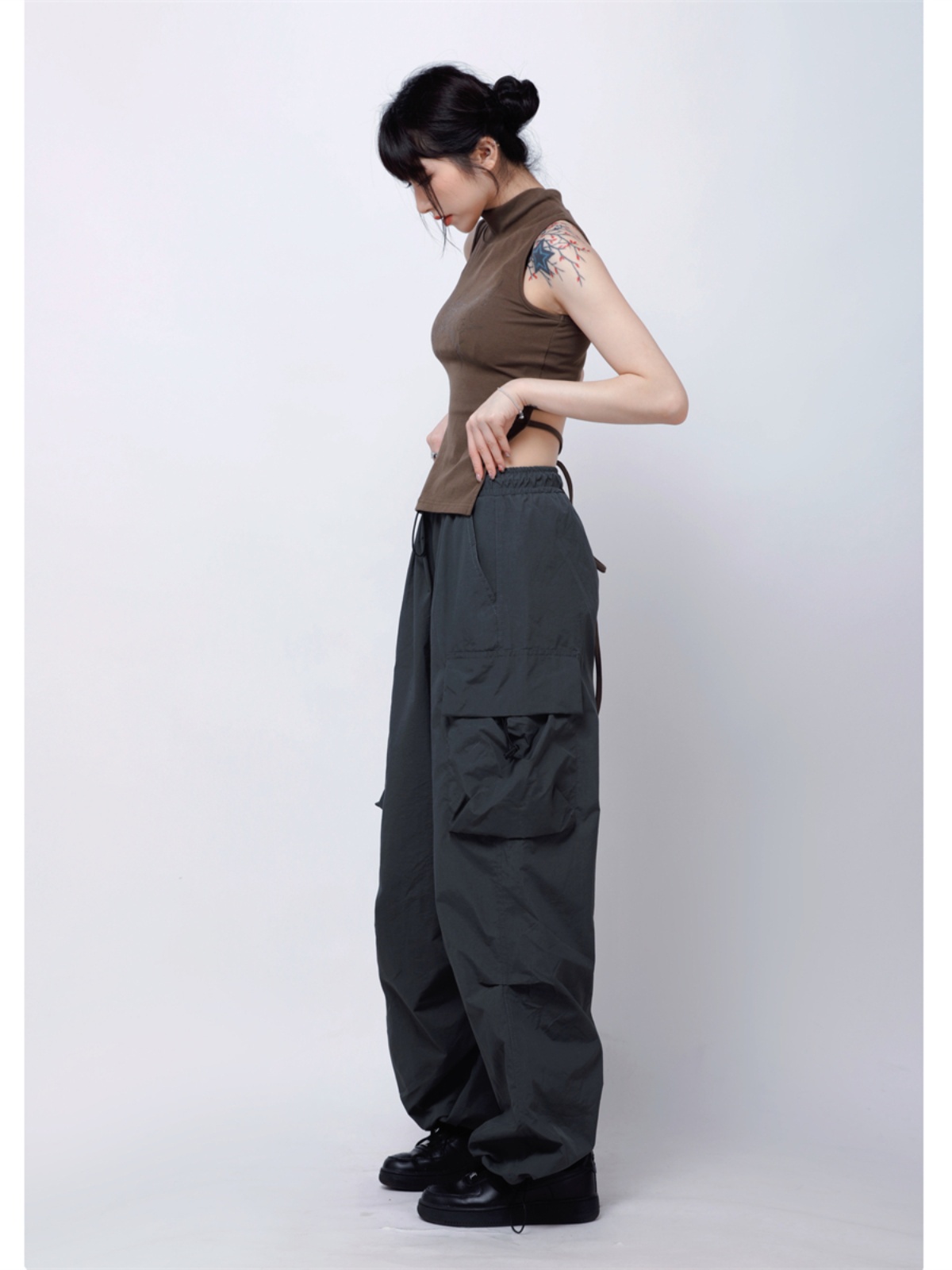 Retro Street Style Cargo Pants for Women - Summer Loose Hip-Hop Casual Straight Leg Trousers Retro Street Style Cargo Pants for Women - Summer Loose Hip-Hop Casual Straight Leg Trousers