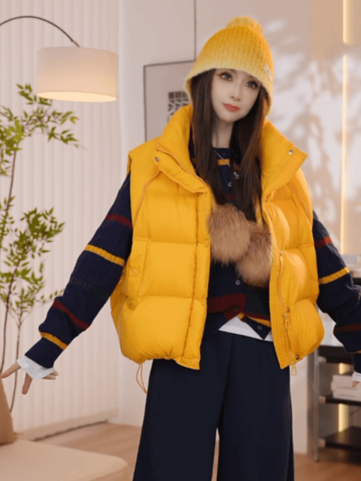 Retro Striped Long Sleeve Knitted Cardigan for Women - Stylish Loose Short Sweater for Fall, Y2K Inspired Fashion Retro Striped Long Sleeve Knitted Cardigan for Women - Stylish Loose Short Sweater for Fall, Y2K Inspired Fashion