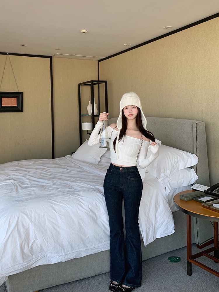 Retro Sweet Spicy Twisted Cable One-Shoulder Long Sleeve Knitted Sweater - Autumn Winter Fashion Retro Sweet Spicy Twisted Cable One-Shoulder Long Sleeve Knitted Sweater - Autumn Winter Fashion