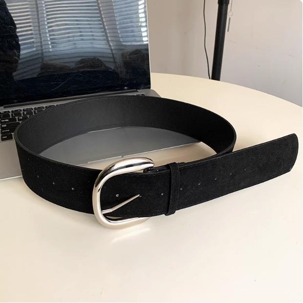 Retro Y2K Wide Brimmed Suede Belt for Hot Girls - Niche Fashion Statement Accessory Retro Y2K Wide Brimmed Suede Belt for Hot Girls - Niche Fashion Statement Accessory