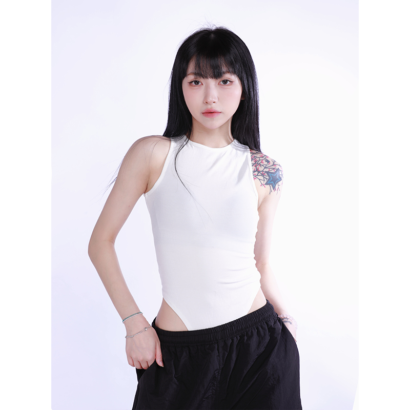 Reversible High-Waisted Stretch Camisole Bodysuit for Hot Girl Summer â€“ European and American Style, Trendy Fashion Essential