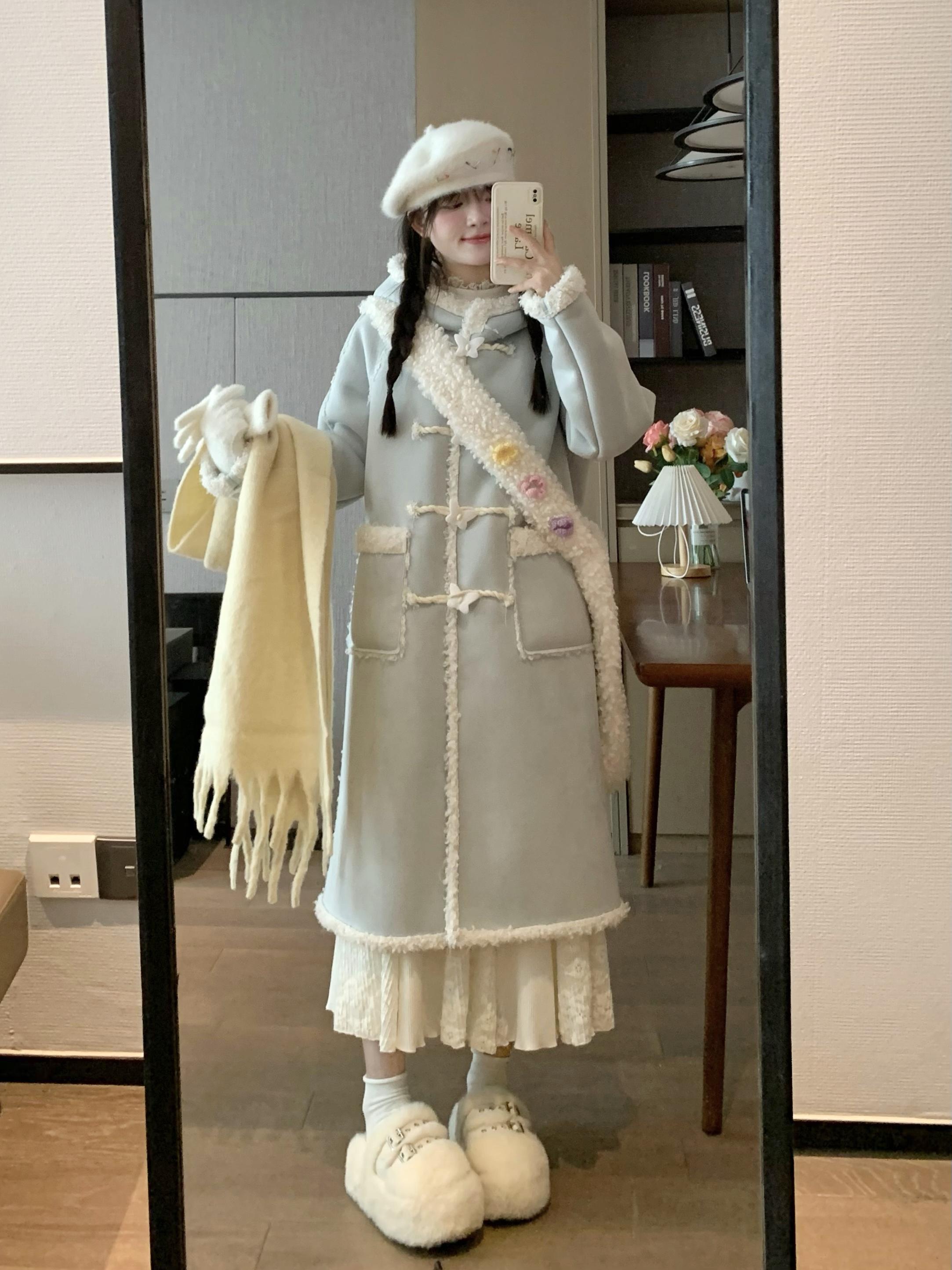 Reversible Thick Woolen Coat for Women - Retro Autumn Winter Style, Cozy & Warm Fashion Outerwear Reversible Thick Woolen Coat for Women - Retro Autumn Winter Style, Cozy & Warm Fashion Outerwear