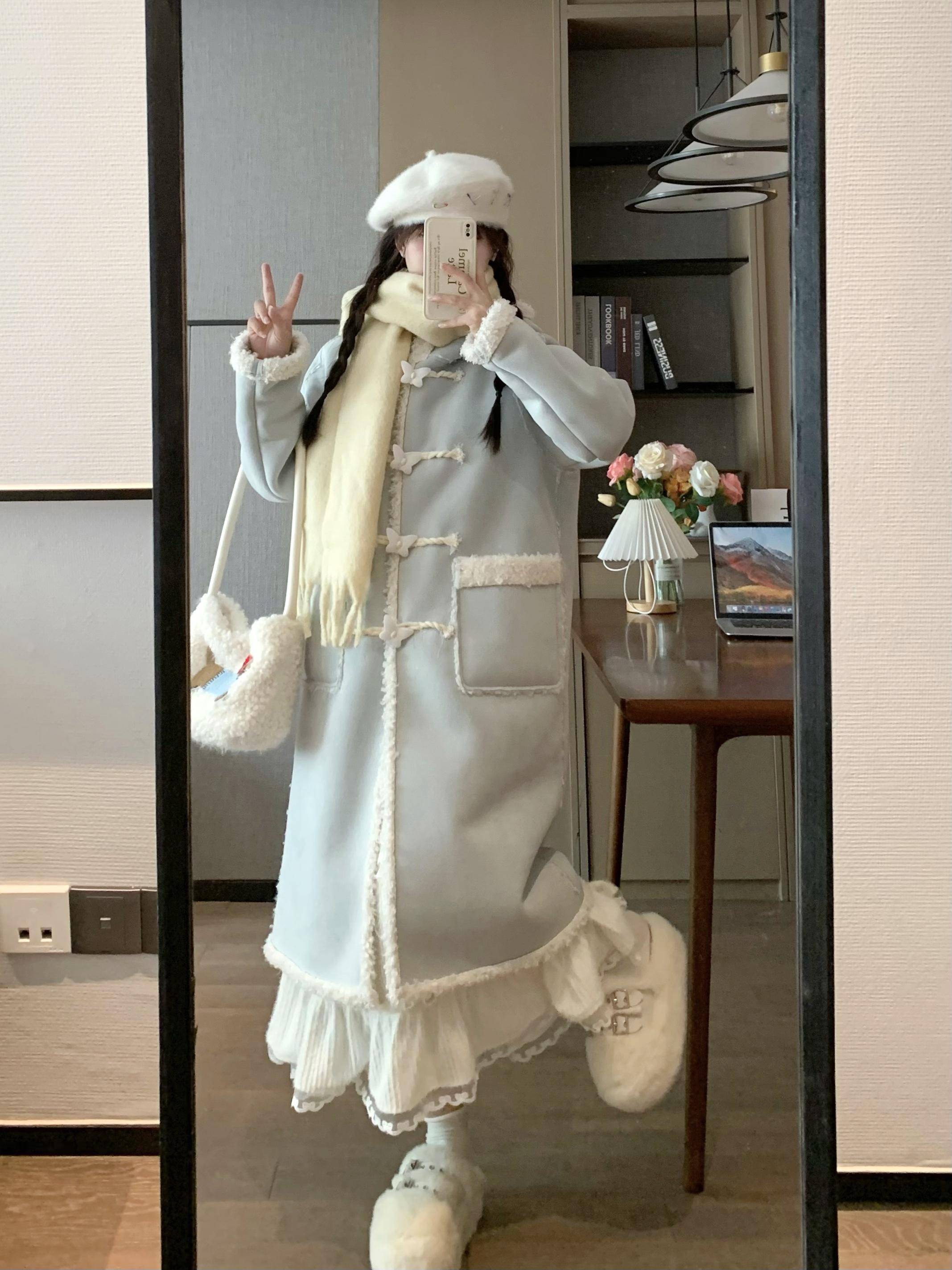 Reversible Thick Woolen Coat for Women - Retro Autumn Winter Style, Cozy & Warm Fashion Outerwear Reversible Thick Woolen Coat for Women - Retro Autumn Winter Style, Cozy & Warm Fashion Outerwear