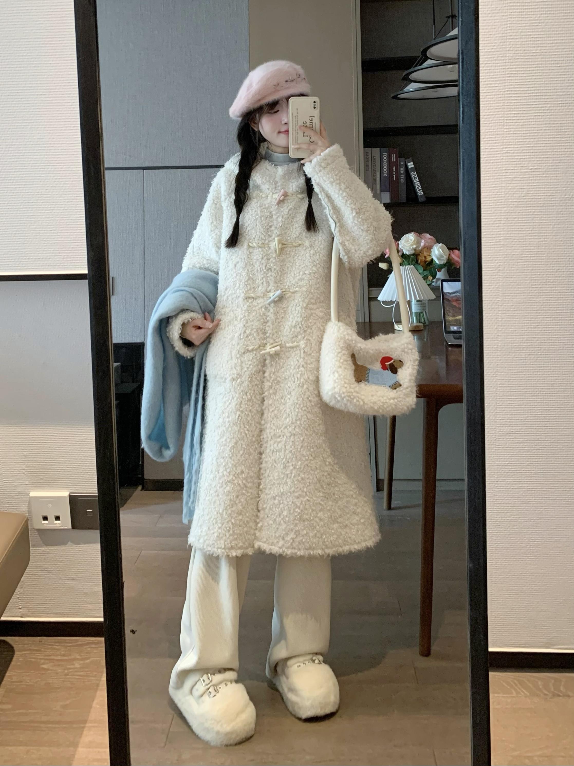 Reversible Thick Woolen Coat for Women - Retro Autumn Winter Style, Cozy & Warm Fashion Outerwear Reversible Thick Woolen Coat for Women - Retro Autumn Winter Style, Cozy & Warm Fashion Outerwear