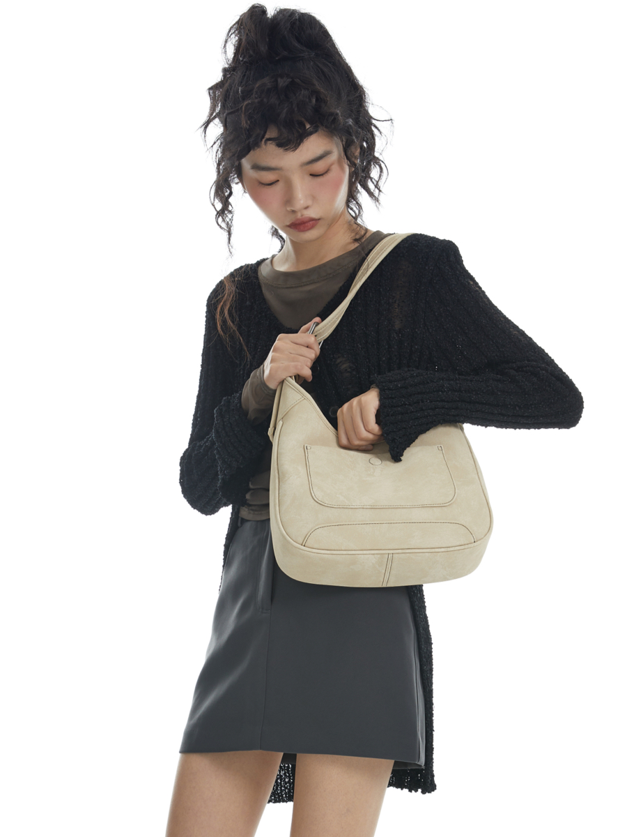 Rock Sand Latte Gradient Tote Bag - Versatile Shoulder & Crossbody Style, Trendy Y2K-Inspired Design Rock Sand Latte Gradient Tote Bag - Versatile Shoulder & Crossbody Style, Trendy Y2K-Inspired Design