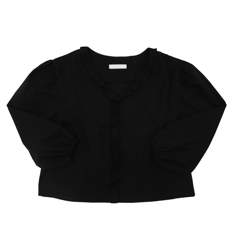 Ruffled Edge Button-Up Blouse in Korean Style - Fresh Romantic Spring Fashion with Bubble Feel for Effortless Chic Looks Ruffled Edge Button-Up Blouse in Korean Style - Fresh Romantic Spring Fashion with Bubble Feel for Effortless Chic Looks