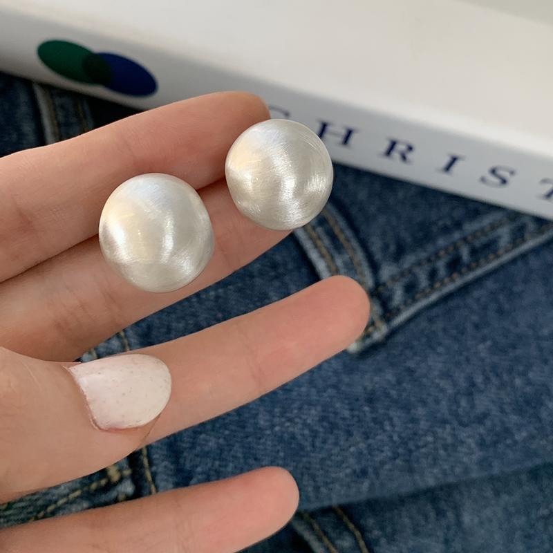 S925 Silver Needle Brushed Earrings for Women, Elegant Minimalist Unique Design, Chic Ear Accessories for Everyday Wear S925 Silver Needle Brushed Earrings for Women, Elegant Minimalist Unique Design, Chic Ear Accessories for Everyday Wear