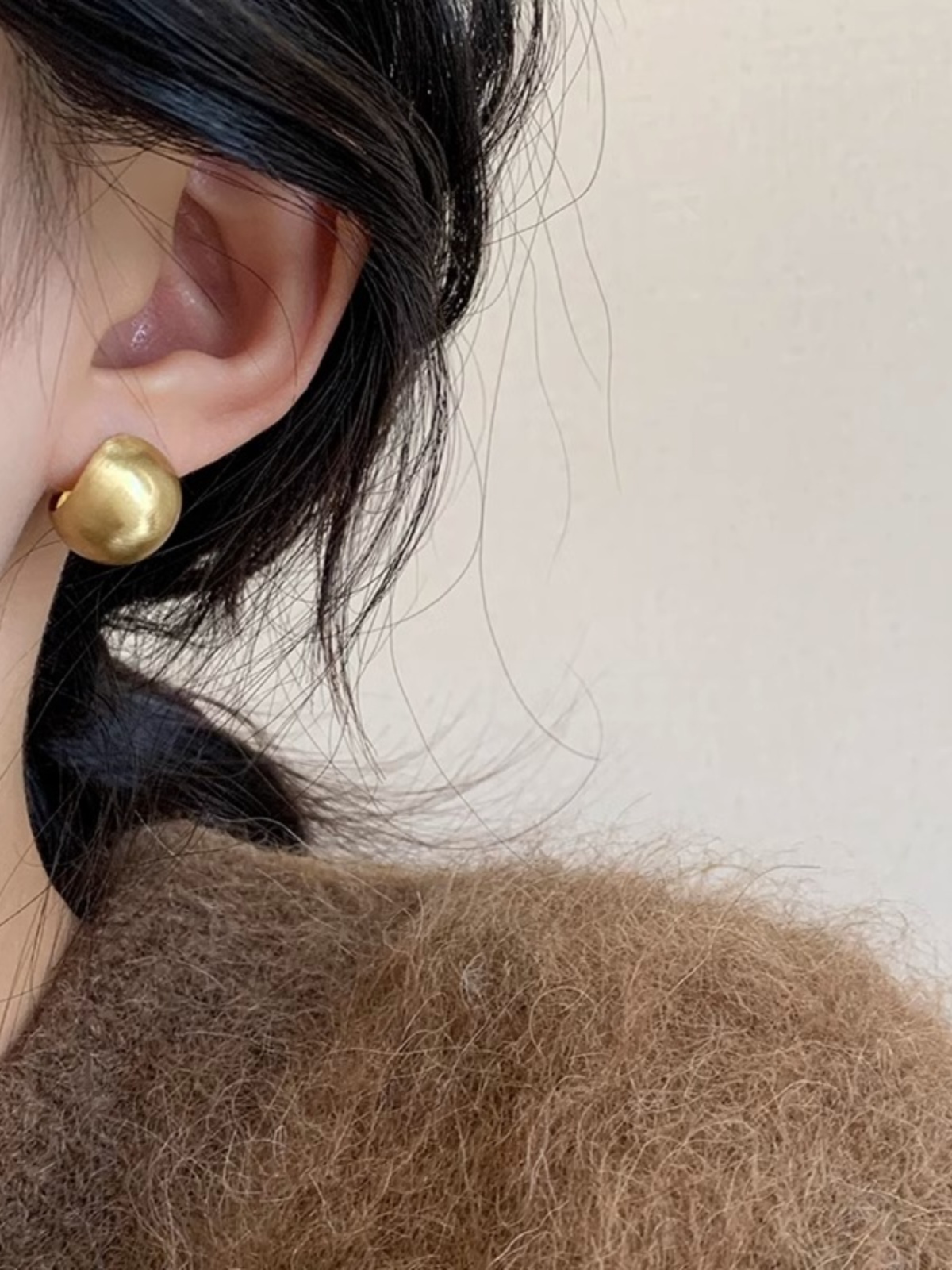 S925 Silver Needle Brushed Earrings for Women, Elegant Minimalist Unique Design, Chic Ear Accessories for Everyday Wear S925 Silver Needle Brushed Earrings for Women, Elegant Minimalist Unique Design, Chic Ear Accessories for Everyday Wear