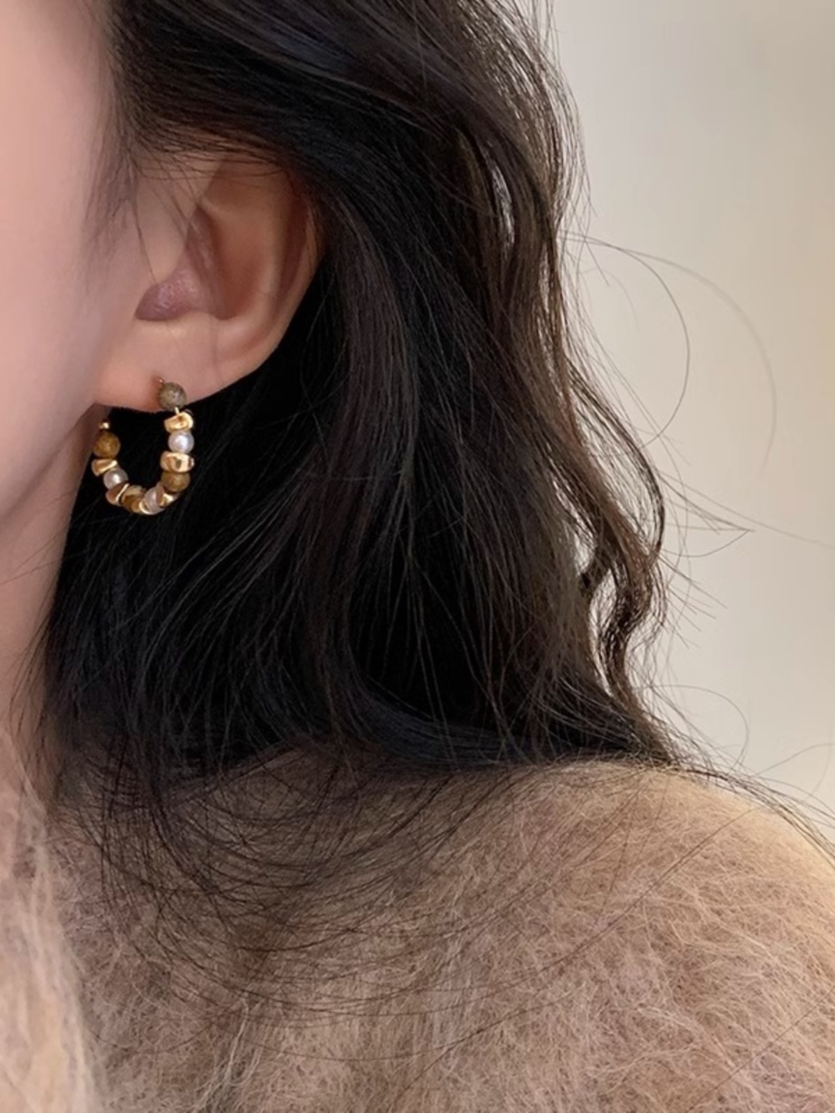 S925 Silver Needle Natural Stone Pearl Earrings - Trendy Melard Style Ear Accessories for Unique Fashion Statement S925 Silver Needle Natural Stone Pearl Earrings - Trendy Melard Style Ear Accessories for Unique Fashion Statement